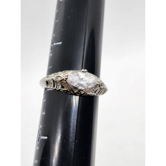 RINGS-DIAMOND CANDLE RINGS-Lot of 5-Size 9-Different "Stones"-Silver Tone - Picture 16 of 16